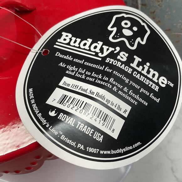 Buddys Line Durable Steel Storage Canister Airtight lid Holds up to 4lbs NWT - Picture 4 of 11